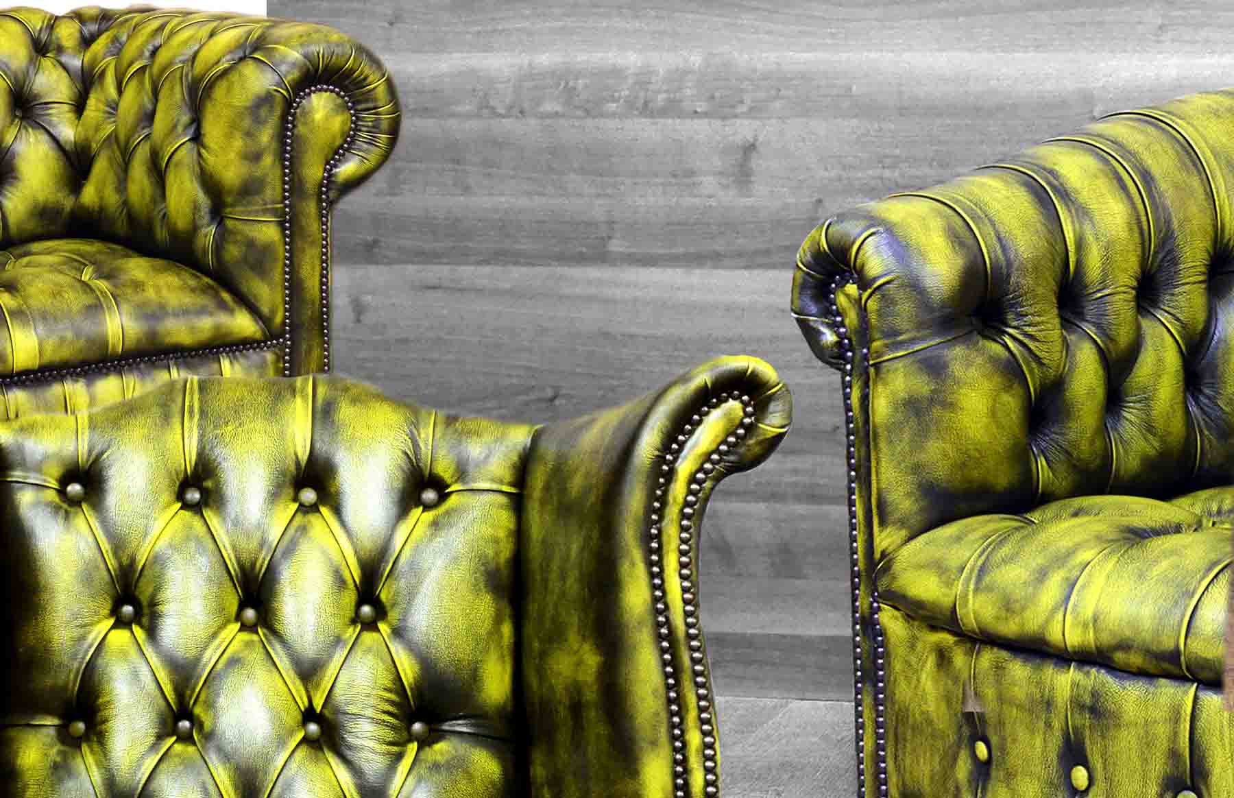 poltrona chesterfield club buttons pelle vintage gialla poltrona chesterfield nuova pelle vintage gialla