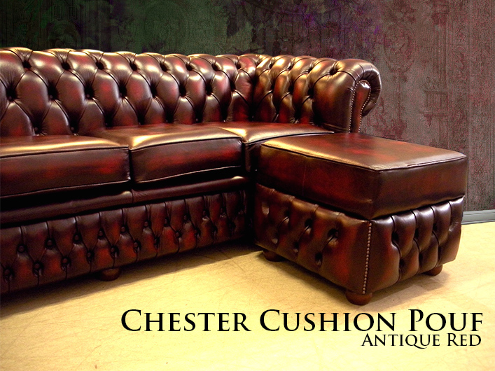 Pouf Poggiapiedi Chester originali su misura apribili in pelle nuovi made  in England