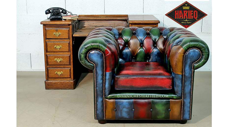 poltrona chester vintage patchwork harleq
