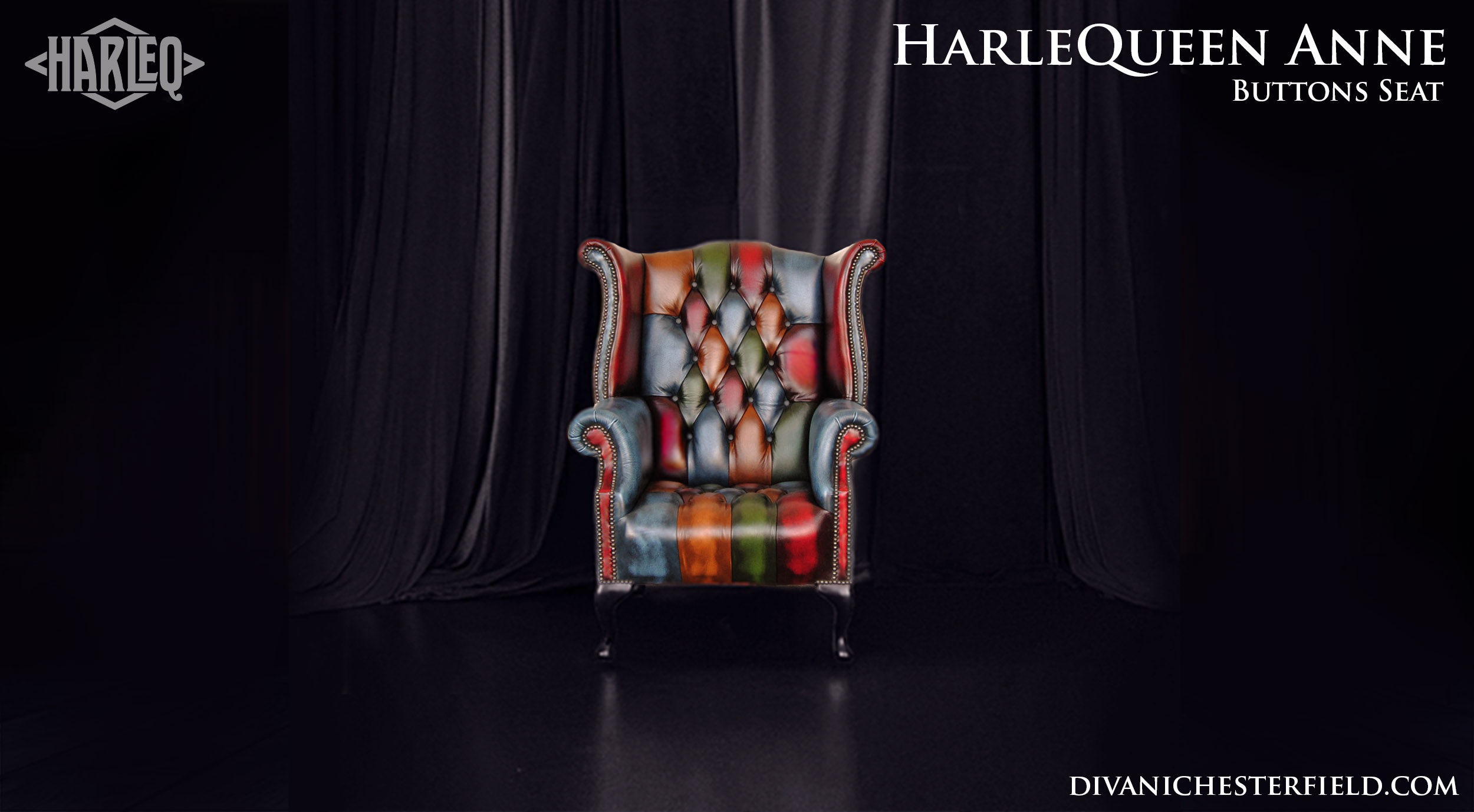 poltrona chesterfield wing Queen Anne patchwork moderna design pelli patchwork vintage colorate