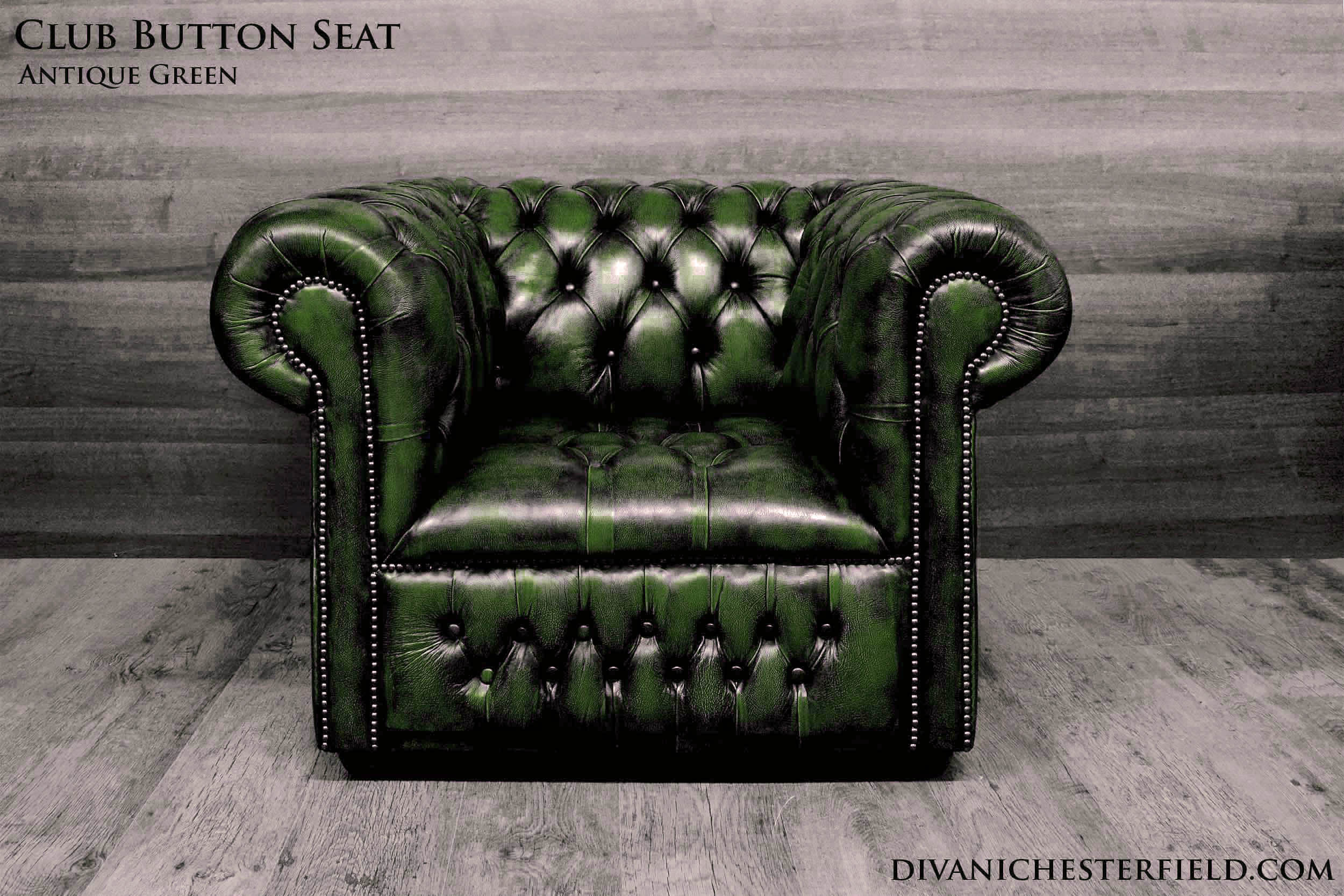 poltrona chesterfield pelle verde