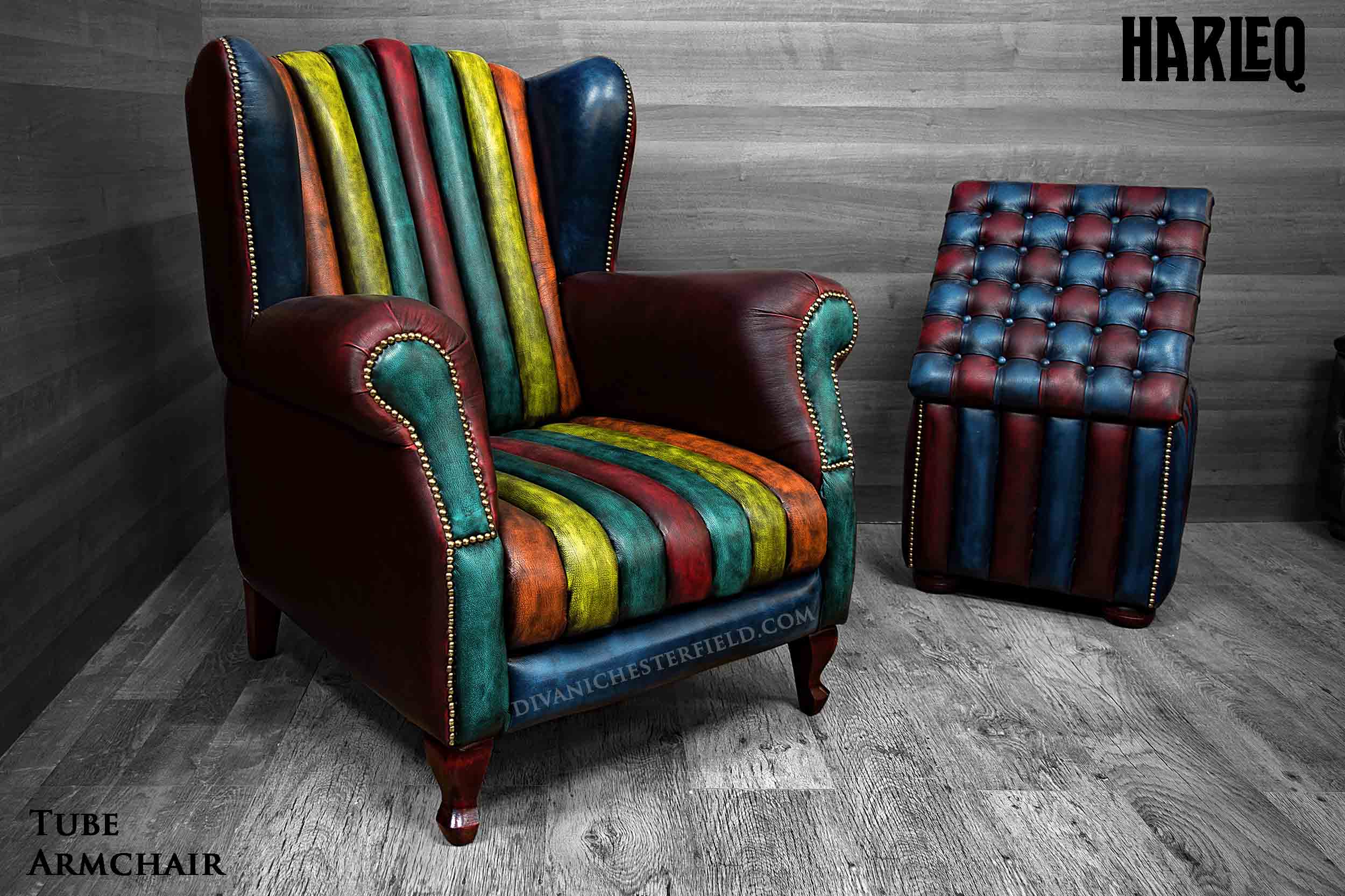 poltrona bergere design moderno pelli patchwork