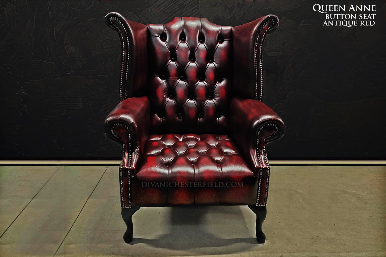 poltrona chester queen anne bottoni nuova pelle verde originale bottoni