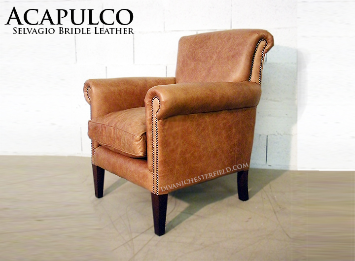 poltrona pelle liscia cuoio bergere