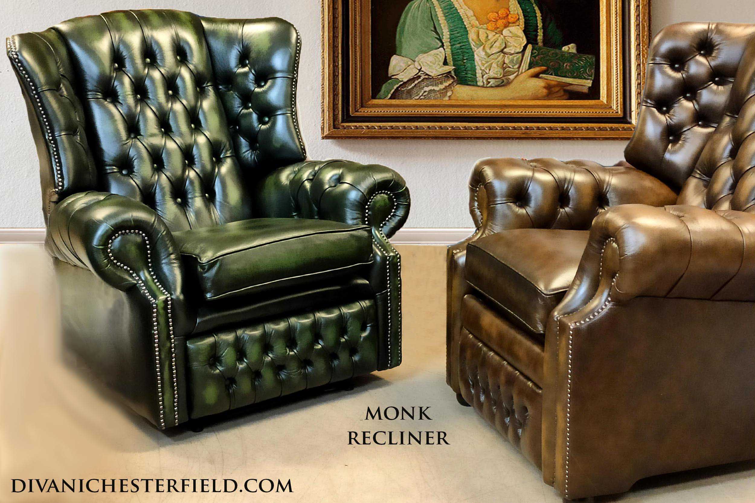poltrona reclinabile monk pelle verde